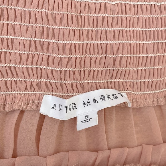 Anthropologie After Market Top Chiffon Lace Off Shoulder Blouse Pink Size S - Picture 6 of 9